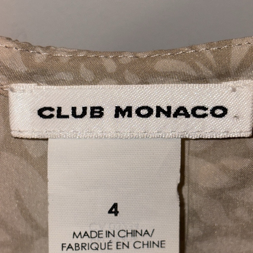 Club Monaco Paisley Silk Sleeveless Snap Front Romper Size 4 Tan - Picture 10 of 16